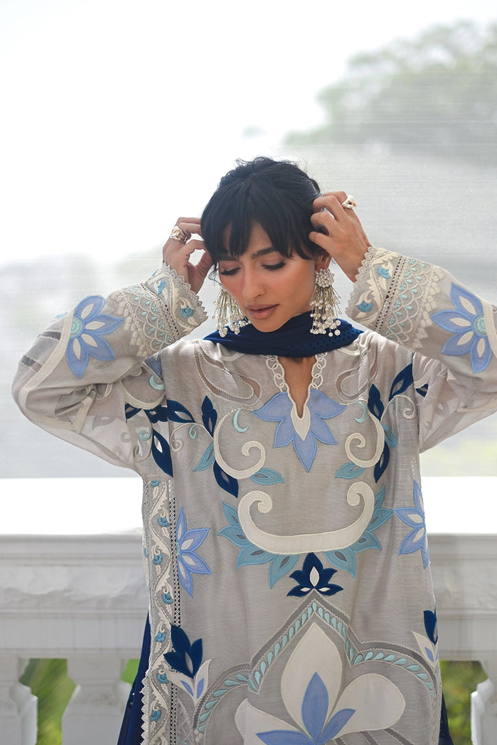 Designer Dress Silk Embroidered 3pc Article