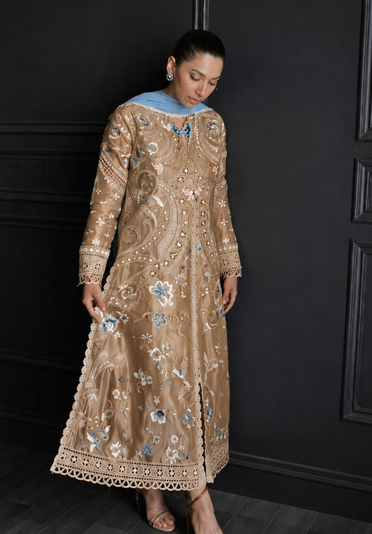 Silk Embroidered Luxury 2pc Article Gold