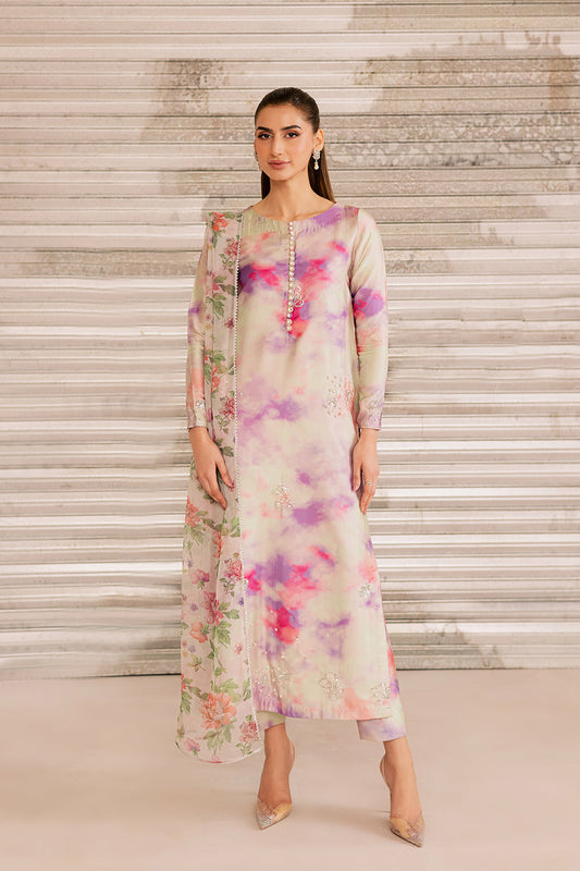 Vanya Silk Printed Luxury 3pc Article Dye and Dye Pink Shade