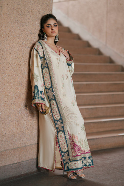 Ethnic Silk white 2pc