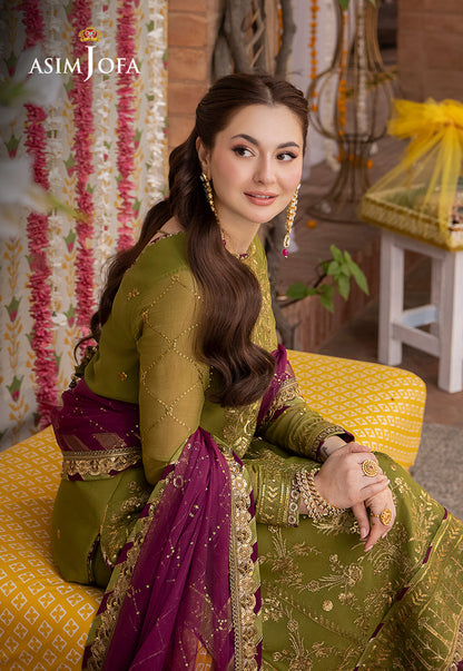 Asim Jofa Luxury Chiffon Embroidered Dress 3pc Hania Amir