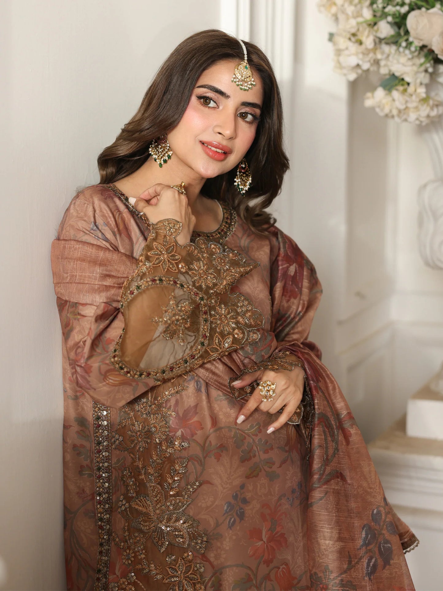 Mohagni Silk embroidered saboor aly 2pc article