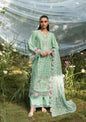 Elaf Dhanak Embroidered 3pc Article With Silk Printed Shawl Light green Color