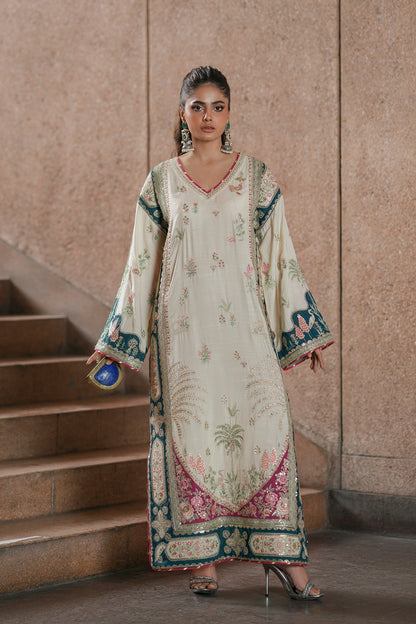 Ethnic Silk white 2pc