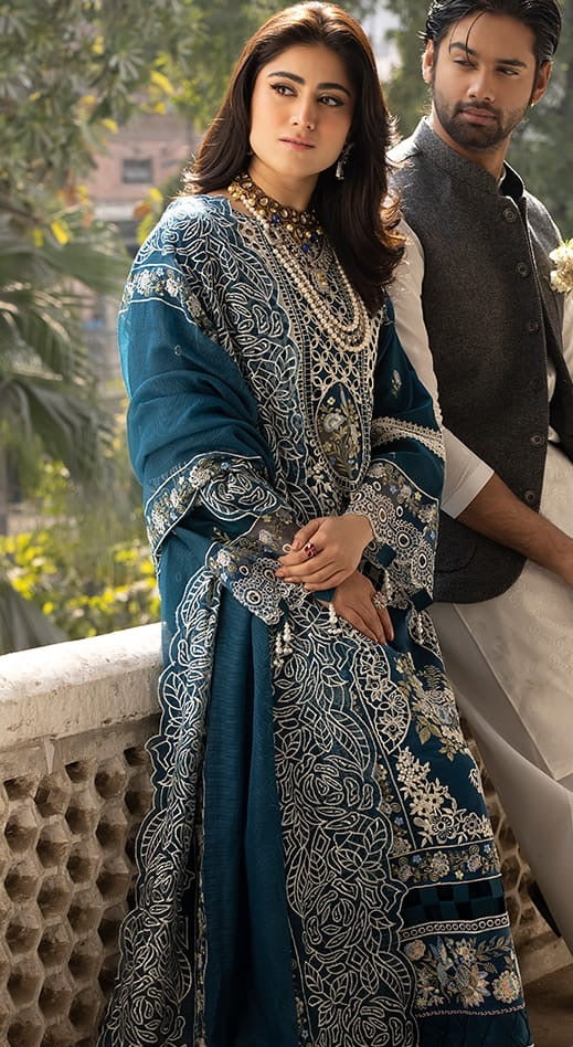 Mahnur Dhanak 3 Piece Luxury Unstitched- Maryam Collection