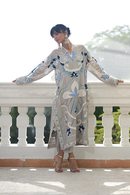 Designer Dress Silk Embroidered 3pc Article
