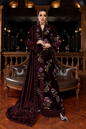 9000 Velvet 2pc Embroidered Dress Maroon