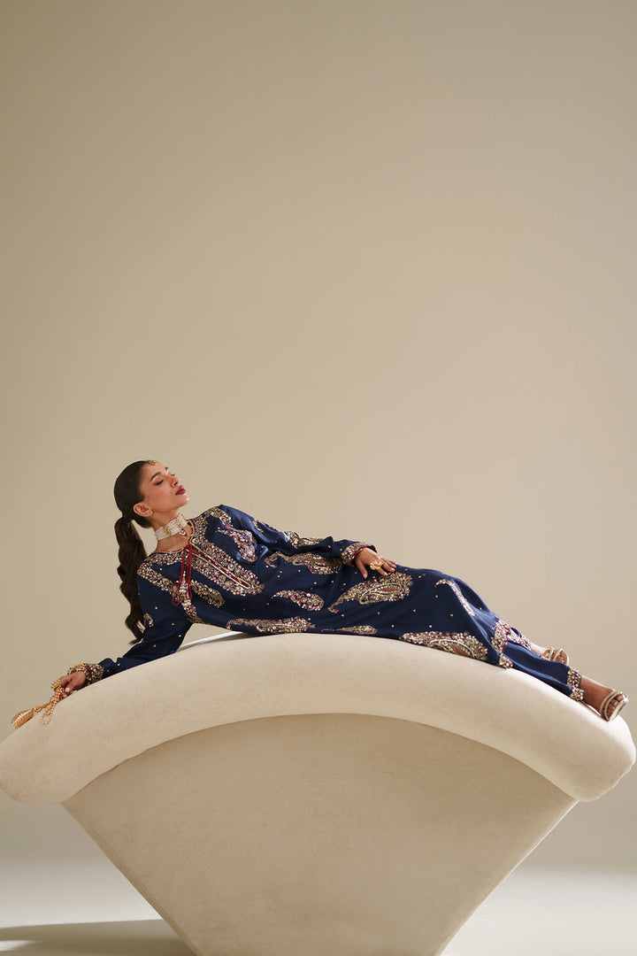 Ethnic blue silk 2pc