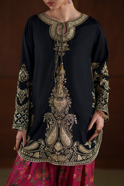 Ethnic Silk Luxury Embroidered Dress Shirt ,trouser and sleeves D-7024