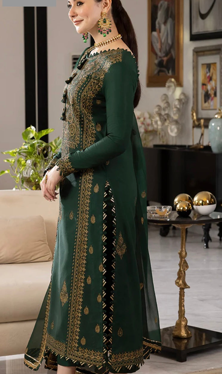 Asim Jofa Dhanak 3 Piece Embroidered Unstitched - Maryam Collection