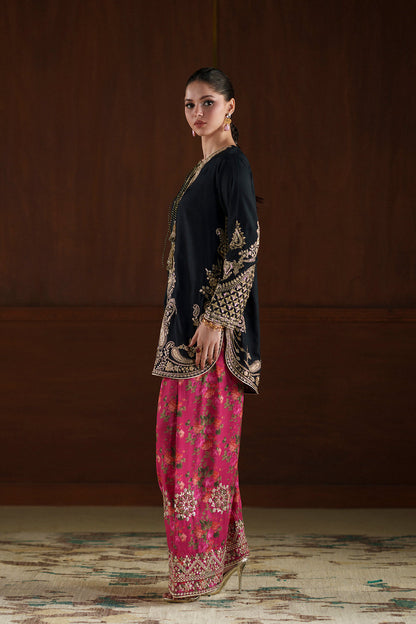 Ethnic Silk Luxury Embroidered Dress Shirt ,trouser and sleeves D-7024