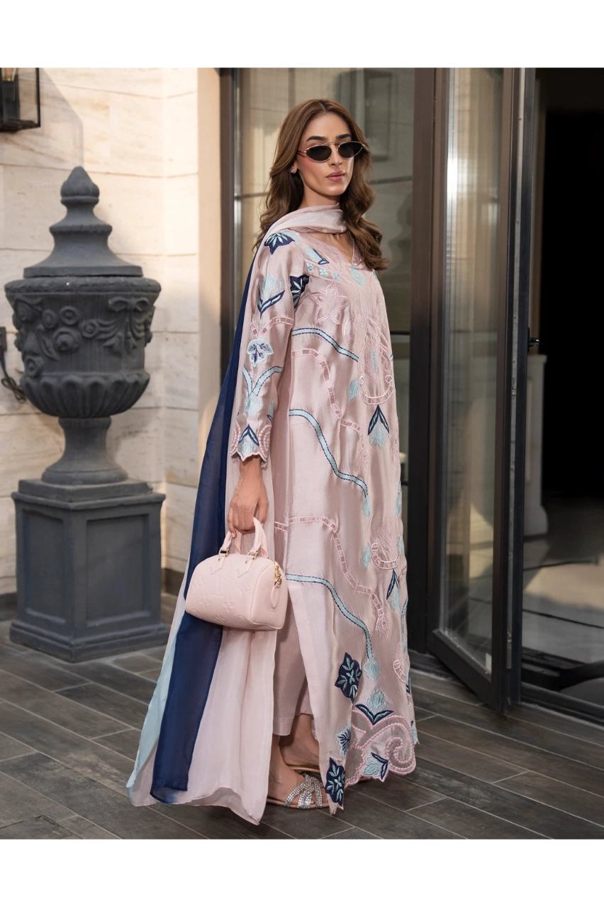 Designer Luxury Silk Embroidered 2pc Article
