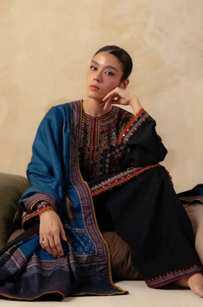 Jazmin Dhanak Embroidered Articles with Embroidered Patches and Shawl