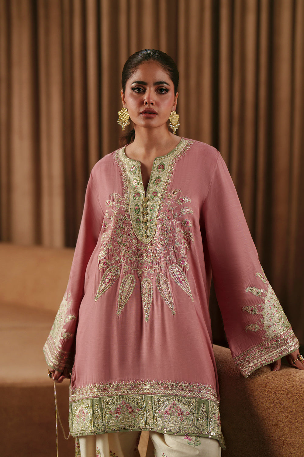 Ethnic Silk 2pc Pink