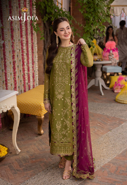 Asim Jofa Luxury Chiffon Embroidered Dress 3pc Hania Amir