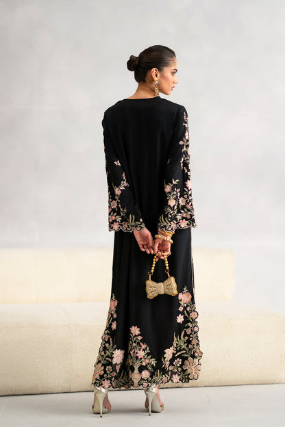 Ethnic silk Black kaftan style 2pc article