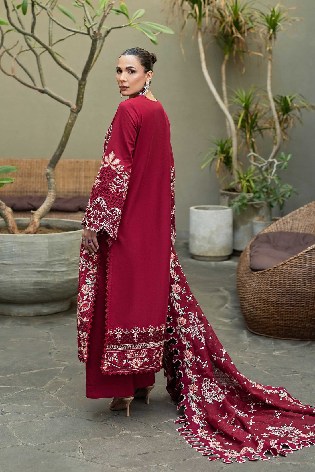 Dhanak Embroidered 3pc Luxury Article Marina AKS
