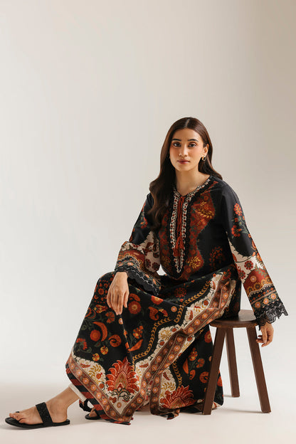 Ethnic Silk Luxury Embroidered Dress,trouser and sleeves D-90025