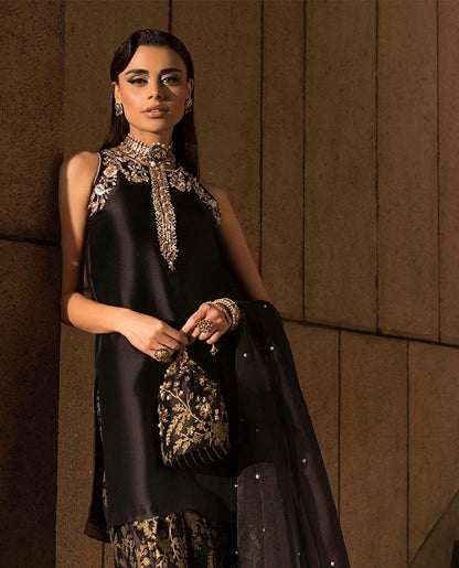 Ethnic Black Silk 3pc