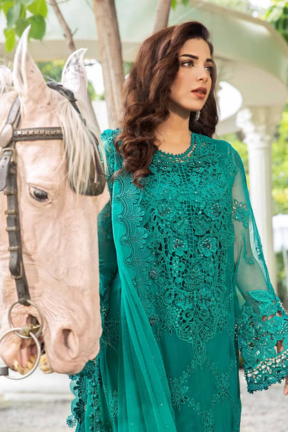 Chiffon Embroidered 3pc Adticle With 3d Work