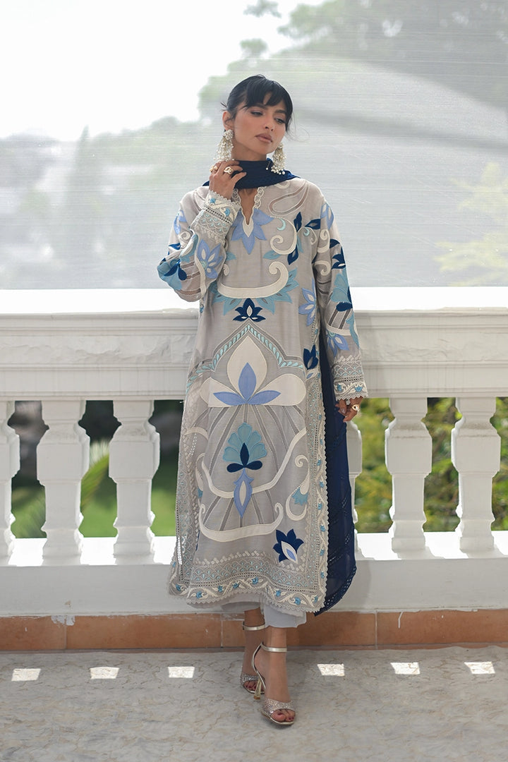Designer Dress Silk Embroidered 3pc Article