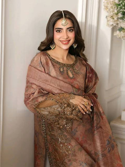 Mohagni Silk embroidered saboor aly 2pc article