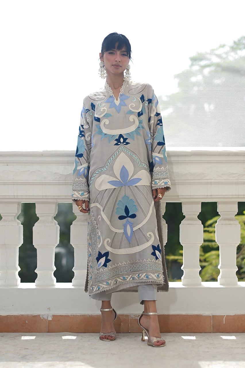 Designer Dress Silk Embroidered 3pc Article