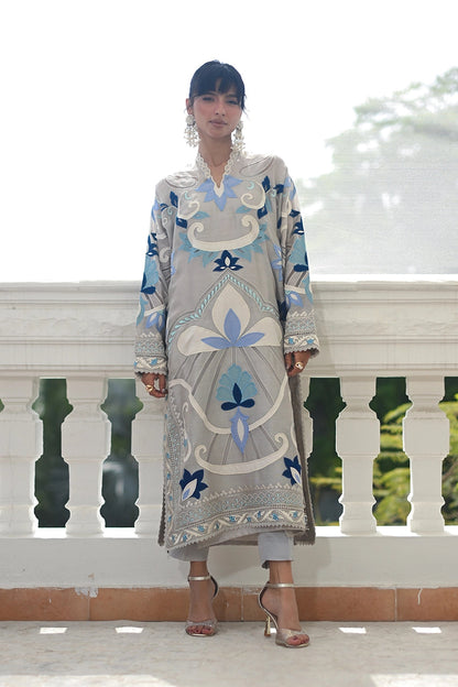 Designer Dress Silk Embroidered 3pc Article