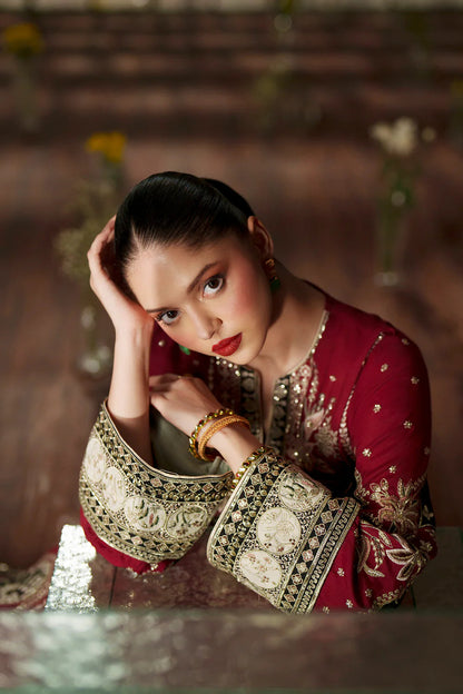 Ethnic Silk Red 2pc