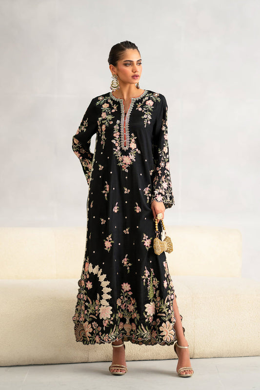 Ethnic silk Black kaftan style 2pc article