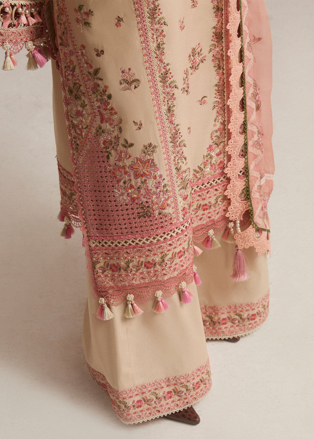 Hussain Rehar Embroidered 3 Piece Article With Embroidered Shawl