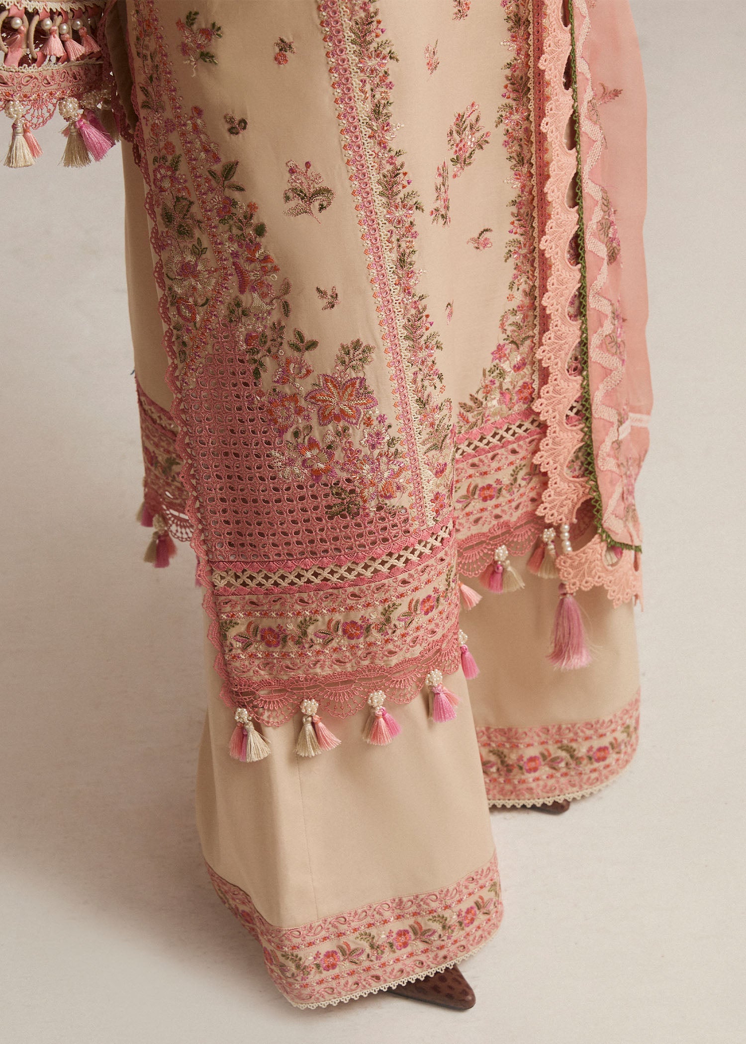 Hussain Rehar Embroidered 3 Piece Article With Embroidered Shawl