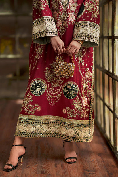 Ethnic Silk Red 2pc