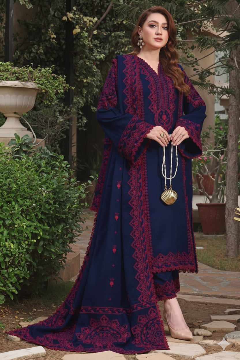 Aneelas Dhanak Luxury Article 3 Piece Embroidered - Maryam Collection