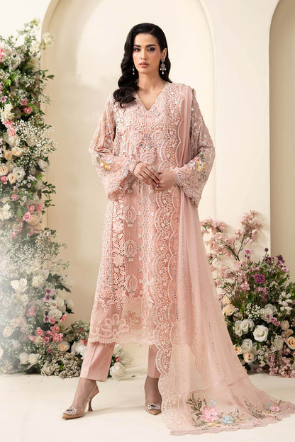 Dhanak Embroidered Luxury 3pc Article With Khaddi Net Dupatta MB
