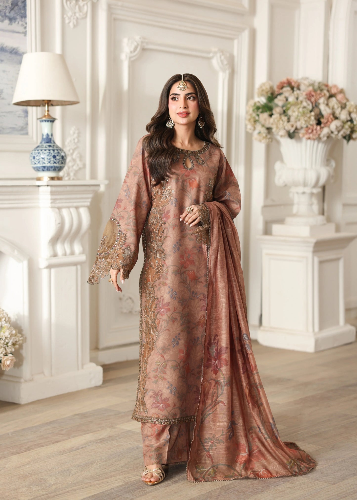 Mohagni Silk embroidered saboor aly 2pc article