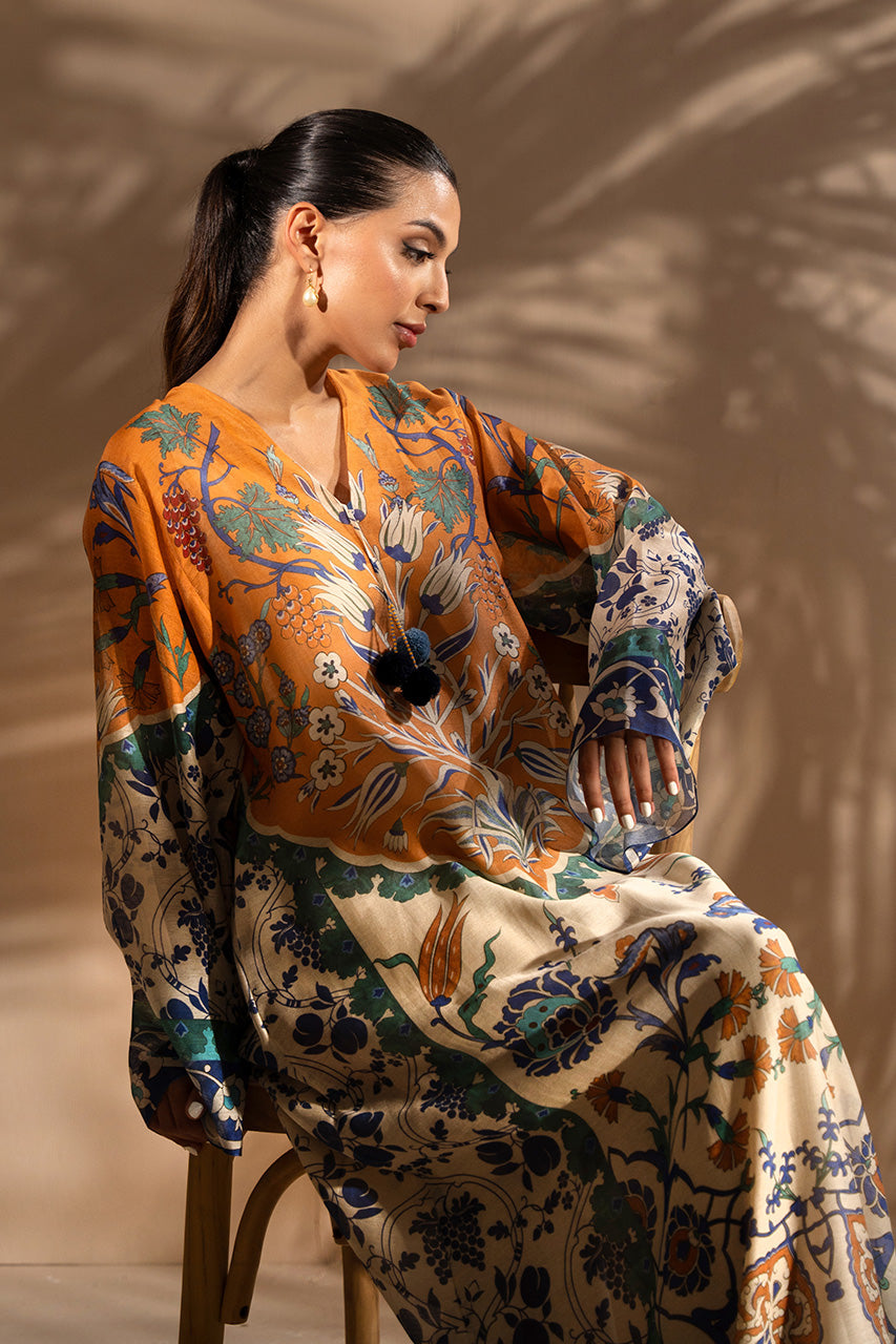 Ethnic Silk Kaftan style 2pc