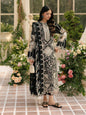 Bin ilyas Dhanak Embroidered luxury 3pc Article With Khaadi net Duppata Black Color