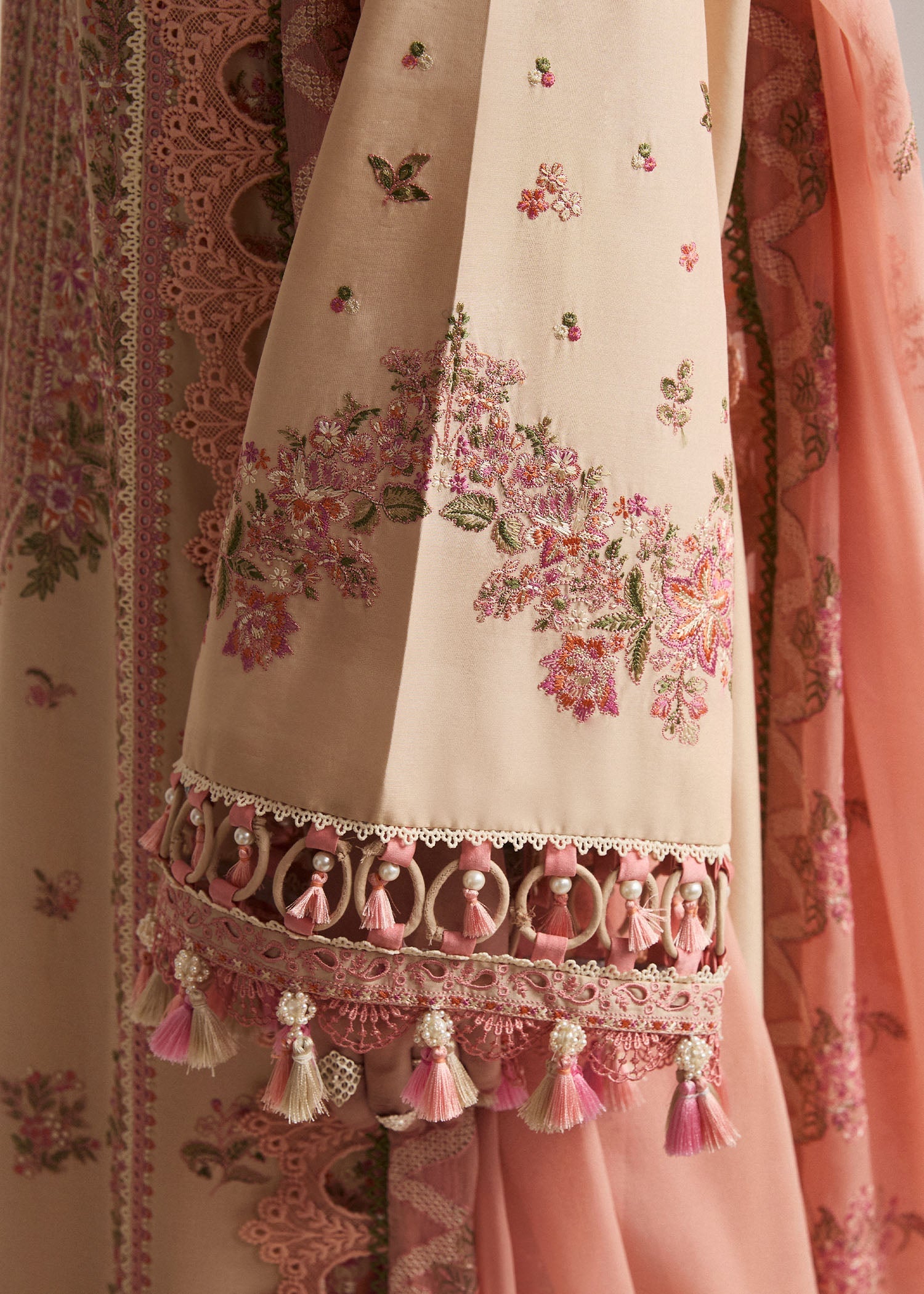 Hussain Rehar Embroidered 3 Piece Article With Embroidered Shawl
