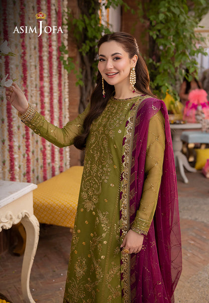 Asim Jofa Luxury Chiffon Embroidered Dress 3pc Hania Amir
