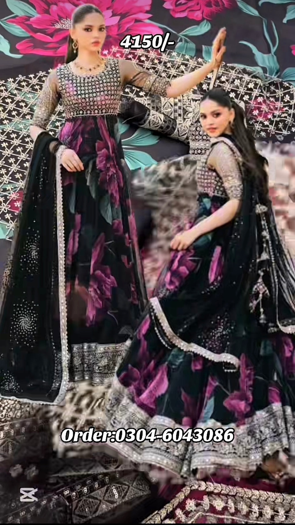 Iznik Trending Frock Design 3 Piece With Embroidered Patches