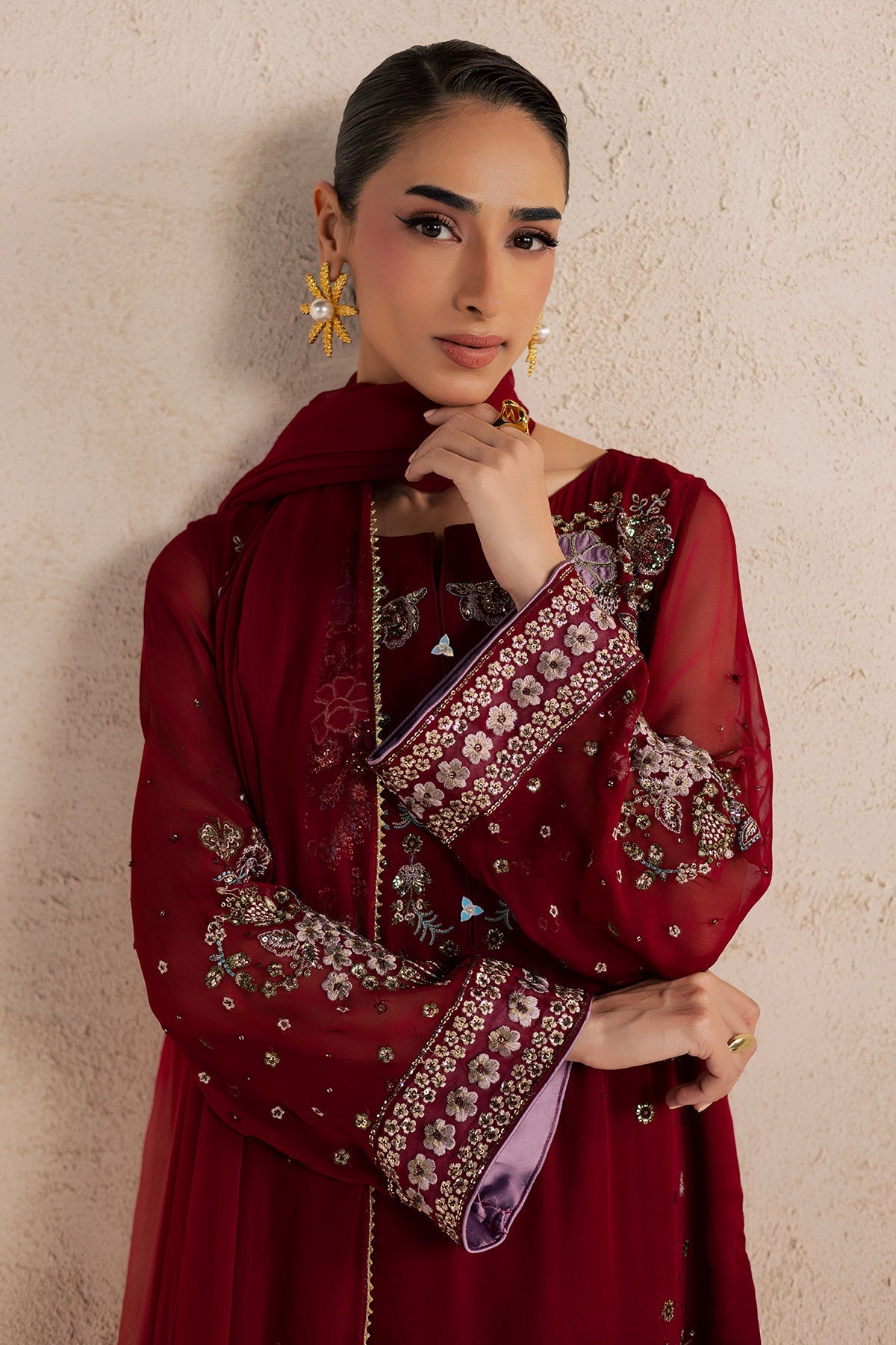 Silk Embroidered 3pc Article