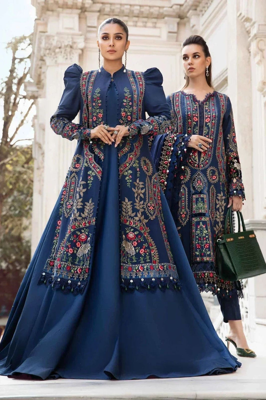 Maria B. Dhanak Embroidered 3 Piece With Embroidered Patch & Heavy Embroidered Shawl