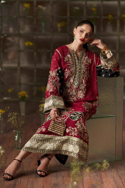Ethnic Silk Red 2pc