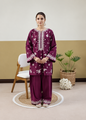 Urge Dhanak Embroidered 2pc Article Plum Color