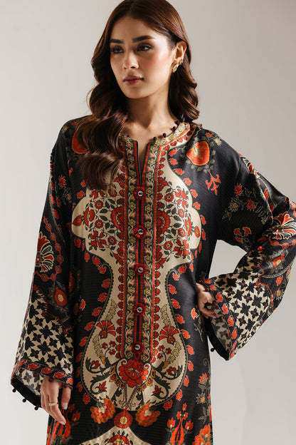 Ethnic Silk Luxury Embroidered Dress,trouser and sleeves D-90025