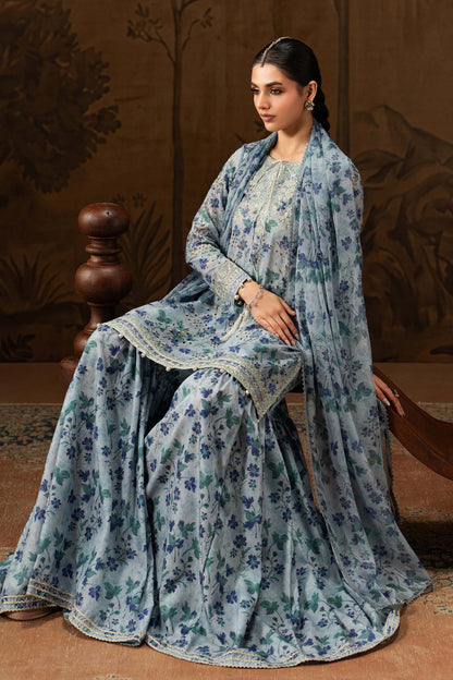Mariab Silk Luxury Embroidered Dress 3pc