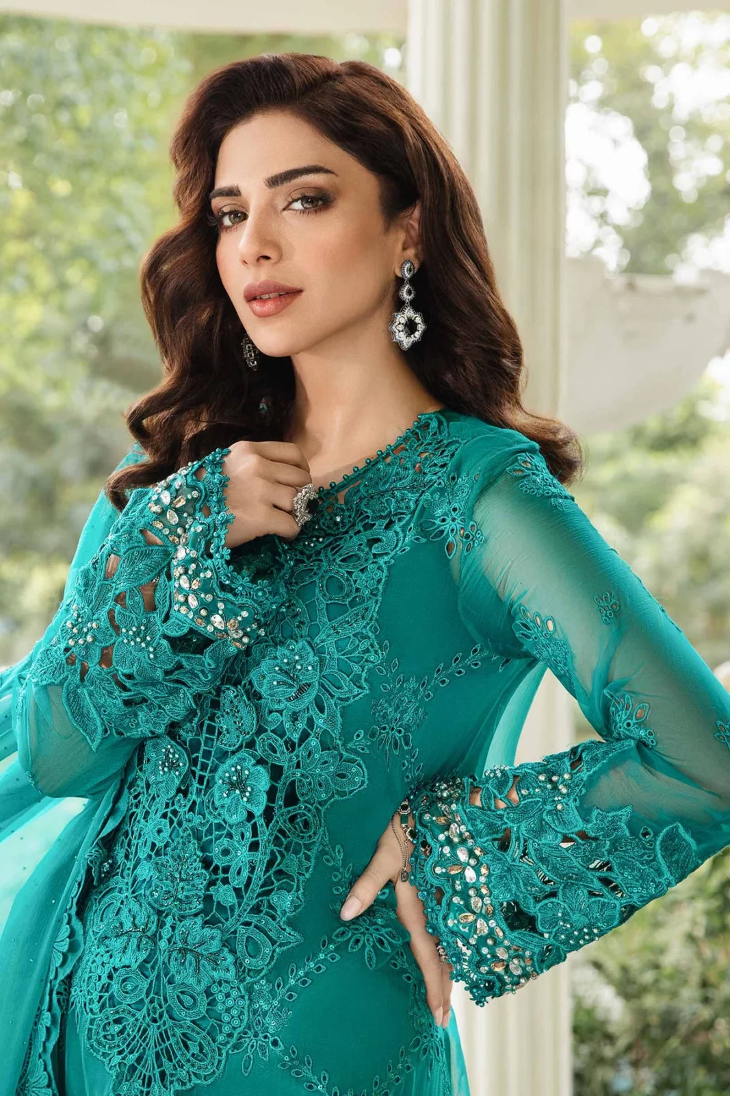 Chiffon Embroidered 3pc Adticle With 3d Work
