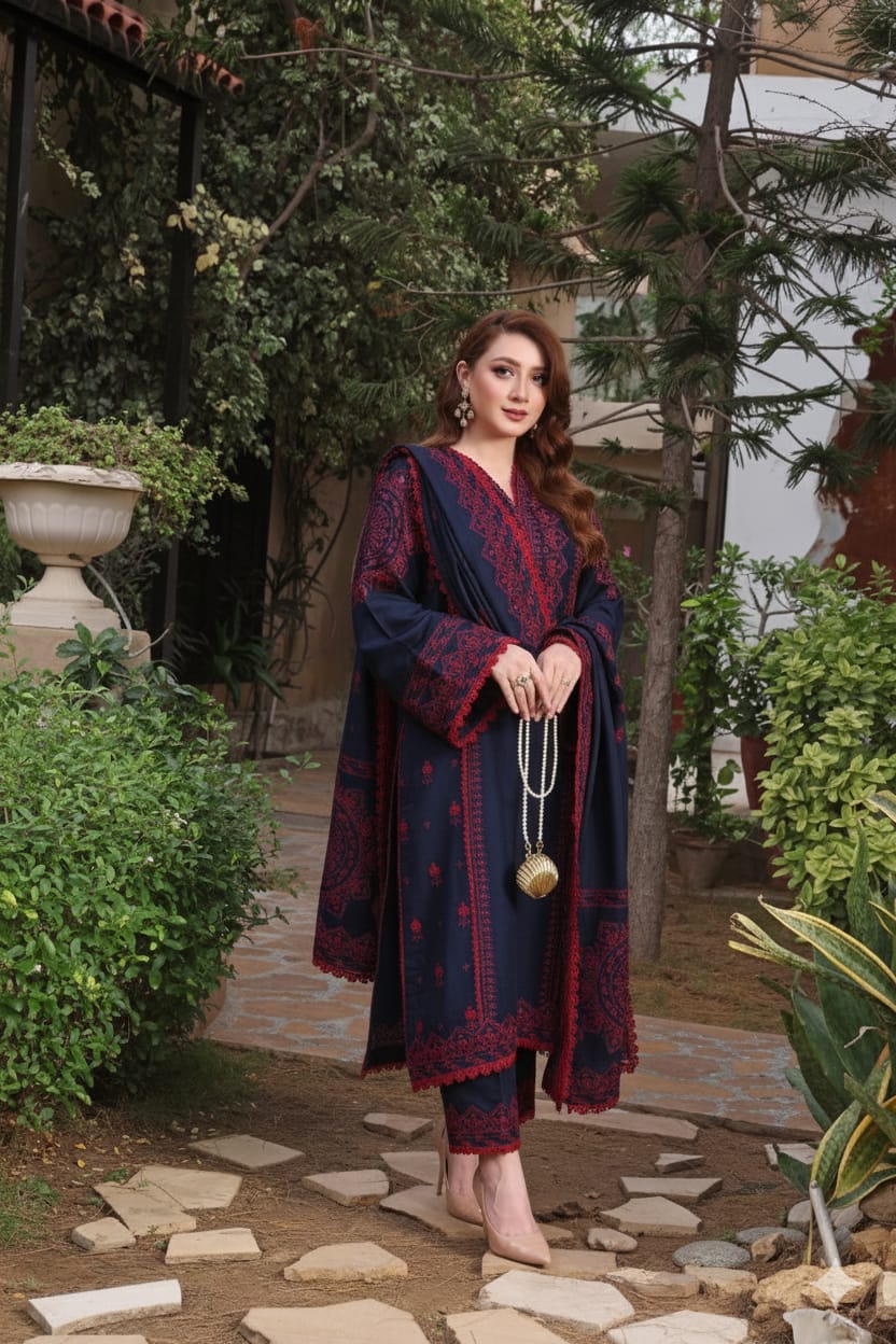 Aneelas Dhanak Luxury Article 3 Piece Embroidered - Maryam Collection