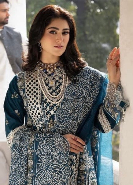 Mahnur Dhanak 3 Piece Luxury Unstitched- Maryam Collection